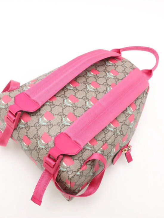 Gucci GG Supreme Floral Mini Backpack Beige x Pink main image 9